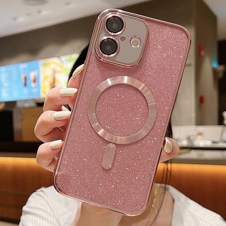 For iPhone 16 Glitter Electroplating MagSafe TPU Phone Case(Rose  Gold) - iPhone 16 Cases by PMC TechLife | Online Shopping South Africa | PMC TechLife | Buy Now Pay Later Mobicred