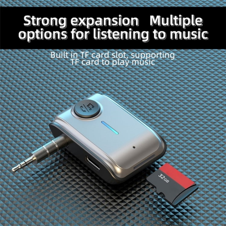 With Type-C Input TF Card Slot Hands-Free AUX Car Bluetooth Receiver - Bluetooth Car Kits by PMC TechLife | Online Shopping South Africa | PMC TechLife | Buy Now Pay Later Mobicred