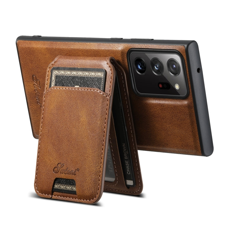 For Samsung Galaxy Note20 5G Suteni H15 MagSafe Oil Eax Leather Detachable Wallet Back Phone Case(Black) - Galaxy Note20 Cases by Suteni | Online Shopping South Africa | PMC Jewellery