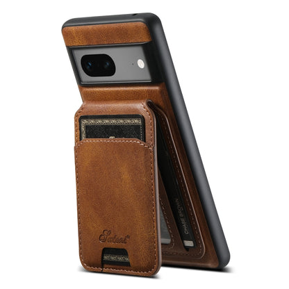 For Google Pixel 8 Suteni H15 Oil Eax Leather Detachable Wallet Back Phone Case(Black) - Google Cases by Suteni | Online Shopping South Africa | PMC Jewellery | Buy Now Pay Later Mobicred