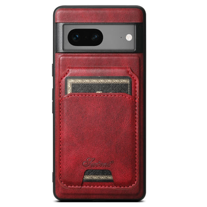 For Google Pixel 7 Suteni H15 Oil Eax Leather Detachable Wallet Back Phone Case(Red) - Google Cases by Suteni | Online Shopping South Africa | PMC Jewellery | Buy Now Pay Later Mobicred