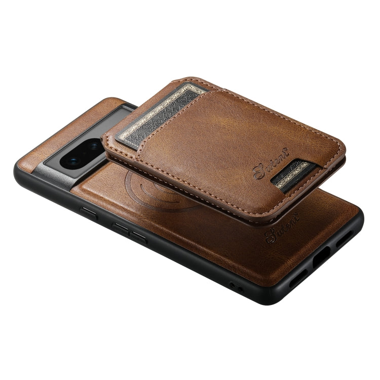 For Google Pixel 7 Suteni H15 Oil Eax Leather Detachable Wallet Back Phone Case(Khaki) - Google Cases by Suteni | Online Shopping South Africa | PMC Jewellery | Buy Now Pay Later Mobicred