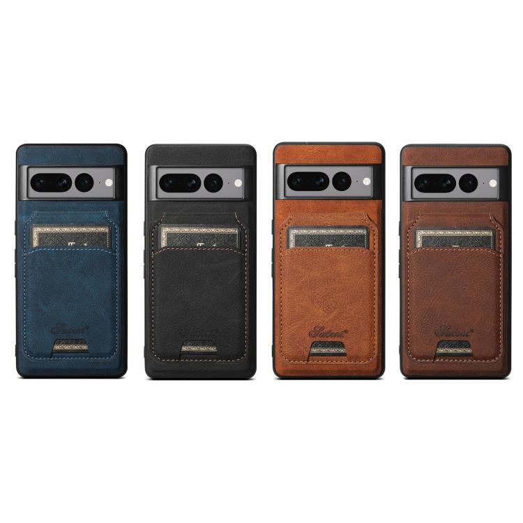 For Google Pixel 7 Pro Suteni H16 Litchi Texture Leather Detachable Wallet Back Phone Case(Black) - Google Cases by Suteni | Online Shopping South Africa | PMC TechLife | Buy Now Pay Later Mobicred