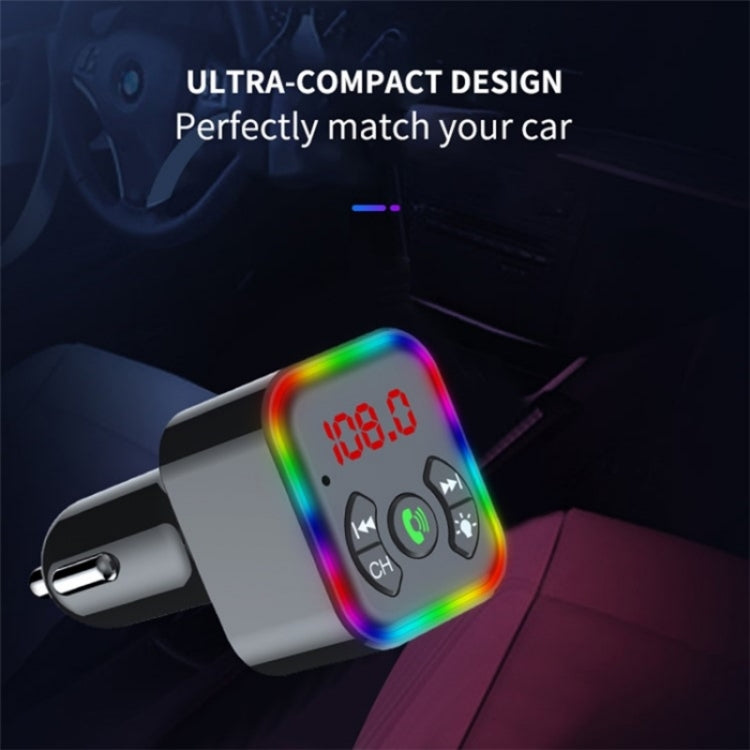 Colorful light Car Hands-free Call Bluetooth Receiver Support U Disk MP3 Player - Bluetooth Car Kits by PMC TechLife | Online Shopping South Africa | PMC TechLife | Buy Now Pay Later Mobicred