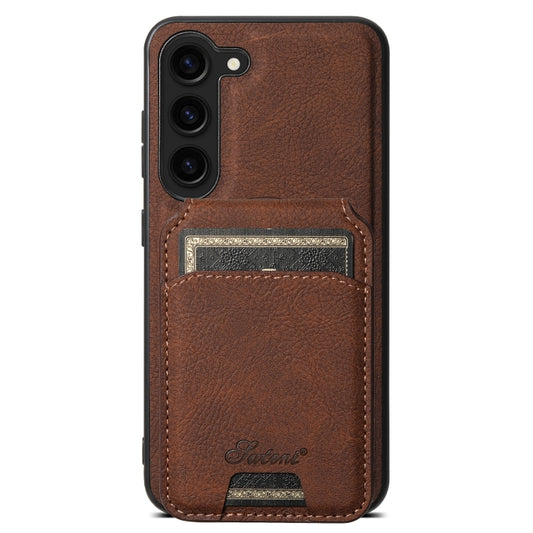 For Samsung Galaxy S24+ 5G Suteni H16 Litchi Texture Leather Detachable Wallet Back Phone Case(Brown) - Galaxy S24+ 5G Cases by Suteni | Online Shopping South Africa | PMC Jewellery | Buy Now Pay Later Mobicred