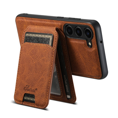 For Samsung Galaxy S24+ 5G Suteni H16 Litchi Texture Leather Detachable Wallet Back Phone Case(Brown) - Galaxy S24+ 5G Cases by Suteni | Online Shopping South Africa | PMC Jewellery | Buy Now Pay Later Mobicred