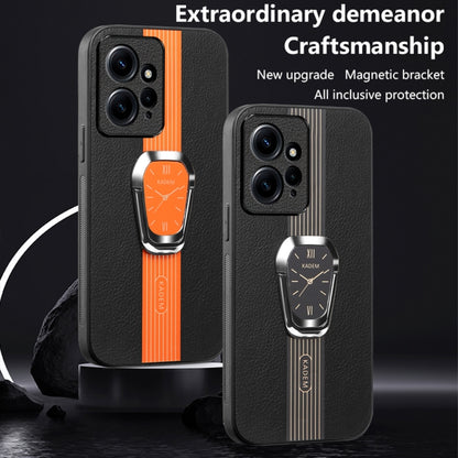 For Xiaomi Redmi Note 12 4G Magnetic Litchi Leather Back Phone Case with Holder(Black) - Xiaomi Cases by PMC Jewellery | Online Shopping South Africa | PMC Jewellery | Buy Now Pay Later Mobicred