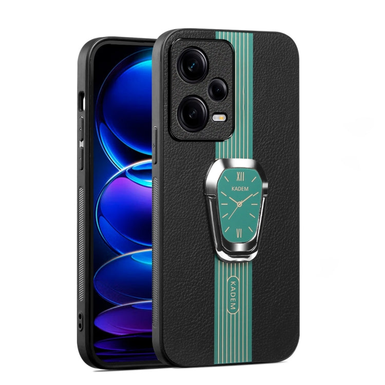 For Redmi Note 12 Pro 5G Global Magnetic Litchi Leather Back Phone Case with Holder(Green) - Note 12 Pro Cases by PMC Jewellery | Online Shopping South Africa | PMC Jewellery