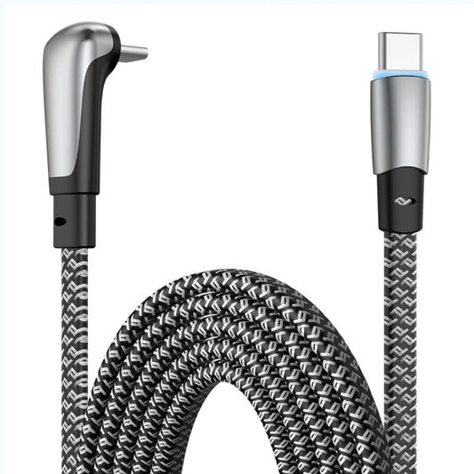 ENKAY PD65W Elbow Type-C to Type-C Fast Charging Data Braid Cable with Indicator Light, Length:2m - USB-C & Type-C Cable by ENKAY | Online Shopping South Africa | PMC Jewellery | Buy Now Pay Later Mobicred