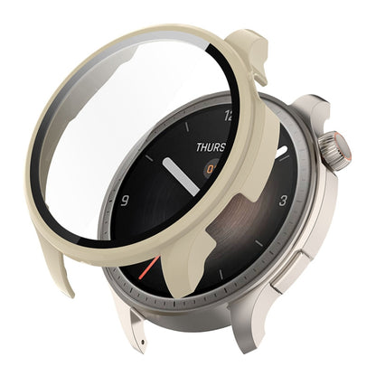 For Amazfit Balance A2286 ENKAY Hat-Prince Full Coverage Tempered Glass Film Integrated PC Watch Case(Ivory White) - Watch Cases by ENKAY | Online Shopping South Africa | PMC Jewellery | Buy Now Pay Later Mobicred