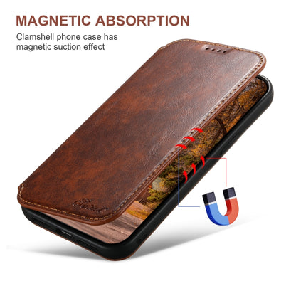 For iPhone 16 Pro Max Suteni J05 Leather Magnetic MagSafe Phone Case(Khaki) - iPhone 16 Pro Max Cases by Suteni | Online Shopping South Africa | PMC Jewellery | Buy Now Pay Later Mobicred