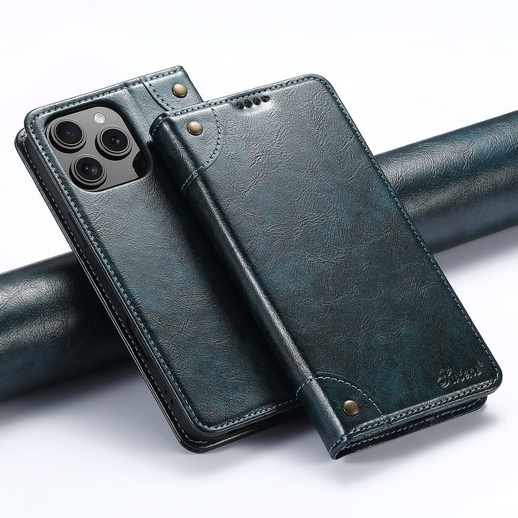 For iPhone 16 Pro Max Suteni Baroque Calf Texture Buckle Wallet Leather Phone Case(Blue) - iPhone 16 Pro Max Cases by Suteni | Online Shopping South Africa | PMC Jewellery | Buy Now Pay Later Mobicred