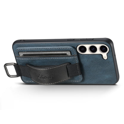 For Samsung Galaxy S24+  5G Suteni H13 Card Wallet Wrist Strap Holder PU Phone Case(Blue) - Galaxy S24+ 5G Cases by Suteni | Online Shopping South Africa | PMC Jewellery | Buy Now Pay Later Mobicred