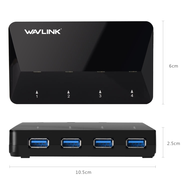 WAVLINK WL-UH3042P1 2.4A Fast Charging Adapter for Keyboard Mouse 4-Port USB3.0 HUB(UK Plug) - USB 3.0 HUB by WAVLINK | Online Shopping South Africa | PMC Jewellery | Buy Now Pay Later Mobicred