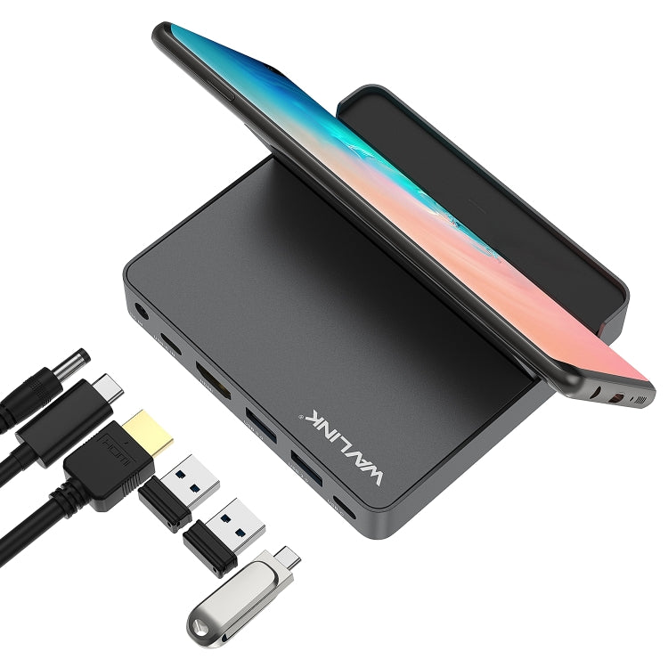 WAVLINK WL-UHP3D01 Portable Type-C Cell Phone Docking Station Multi-Port USB HUB Adapter(UK Plug) - free shipping - PMC Jewellery - Order now!
