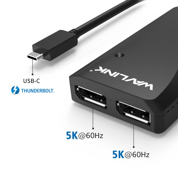 WAVLINK WL-UTA01D Type-C  Thunderbolt 3 to Dual DisplayPort Adapter Splitter Converter - Converter by WAVLINK | Online Shopping South Africa | PMC Jewellery | Buy Now Pay Later Mobicred