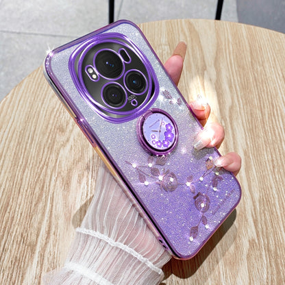 For Honor Magic6 Pro Gradient Glitter Immortal Flower Ring All-inclusive Phone Case(Purple) - Honor Cases by PMC Jewellery | Online Shopping South Africa | PMC Jewellery | Buy Now Pay Later Mobicred