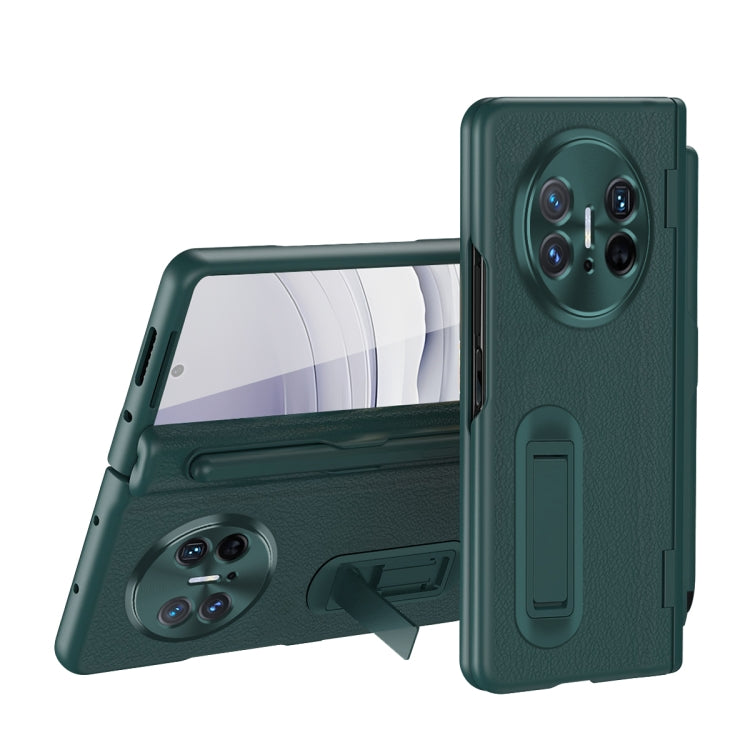 For Huawei  Mate X5 Integrated Film Plain Leather Phone Case with Pen(Green) - Huawei Cases by PMC TechLife | Online Shopping South Africa | PMC TechLife | Buy Now Pay Later Mobicred