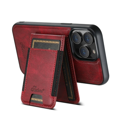 For iPhone 15 Plus Suteni H17 Oil Eax Leather MagSafe Detachable Wallet Phone Case(Red) - iPhone 15 Plus Cases by Suteni | Online Shopping South Africa | PMC Jewellery | Buy Now Pay Later Mobicred