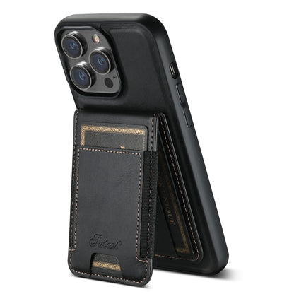 For iPhone 13 Suteni H17 Oil Eax Leather MagSafe Detachable Wallet Phone Case(Black) - iPhone 13 Cases by Suteni | Online Shopping South Africa | PMC Jewellery | Buy Now Pay Later Mobicred