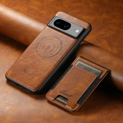 For Google Pixel 8 Pro Suteni H17 Oil Eax Leather Detachable Wallet Phone Case(Brown) - Google Cases by Suteni | Online Shopping South Africa | PMC Jewellery | Buy Now Pay Later Mobicred