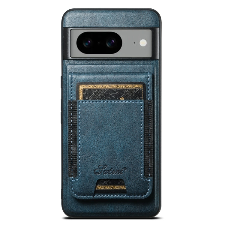 For Google Pixel 8 Pro Suteni H17 Oil Eax Leather Detachable Wallet Phone Case(Blue) - Google Cases by Suteni | Online Shopping South Africa | PMC Jewellery | Buy Now Pay Later Mobicred