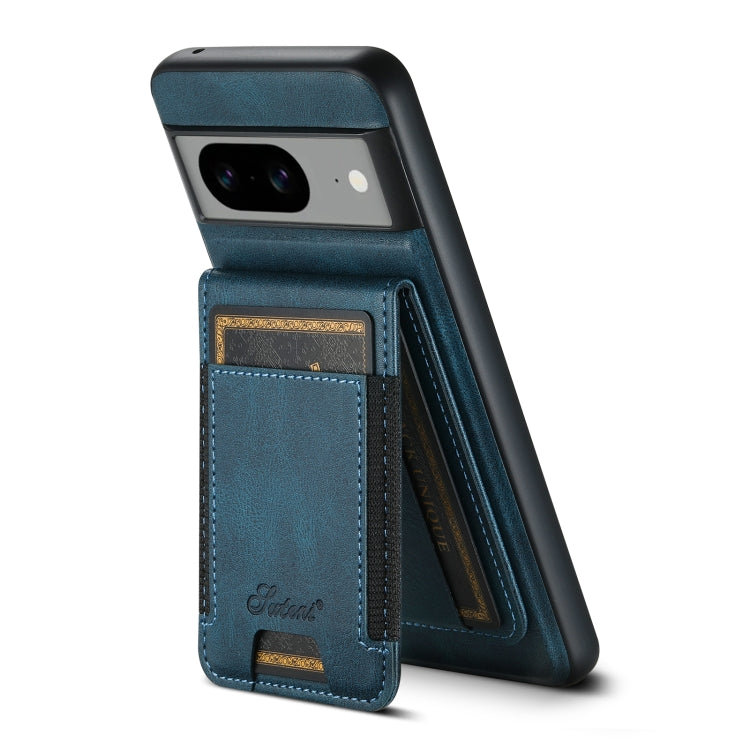 For Google Pixel 6a Suteni H17 Oil Eax Leather Detachable Wallet Phone Case(Blue) - Google Cases by Suteni | Online Shopping South Africa | PMC Jewellery | Buy Now Pay Later Mobicred