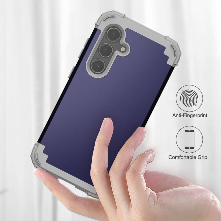 For Samsung Galaxy S24 5G 3 in 1 Silicone Hybrid PC Shockproof Phone Case(Blue) - free shipping - PMC TechLife - Order now!