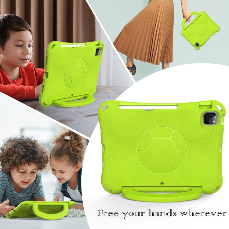 For iPad Pro 11 2024 Handle Football Shaped EVA Shockproof Tablet Case(Grass Green) - iPad Pro 11 2024 Cases by PMC TechLife | Online Shopping South Africa | PMC TechLife | Buy Now Pay Later Mobicred