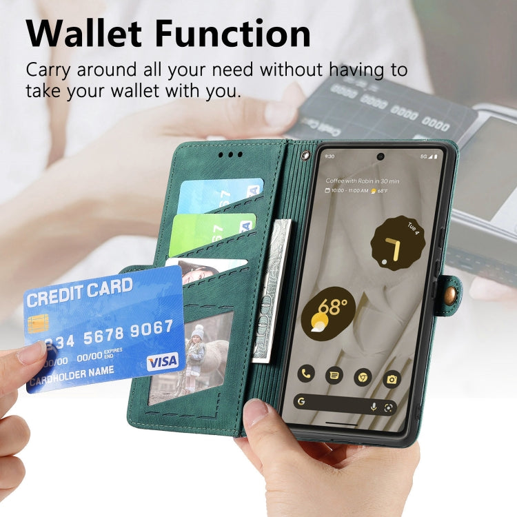 For Google Pixel 9 Geometric Zipper Wallet Side Buckle Leather Phone Case(Black) - Google Cases by PMC TechLife | Online Shopping South Africa | PMC TechLife | Buy Now Pay Later Mobicred