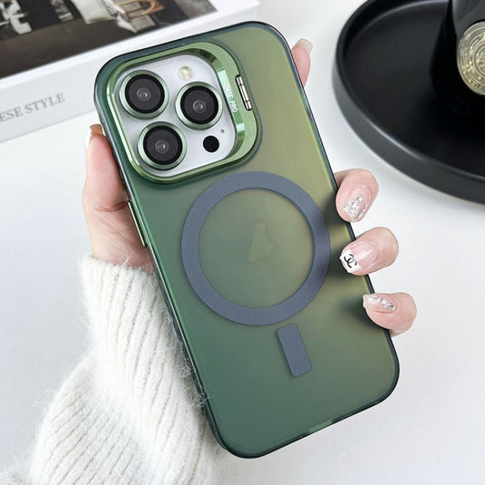 For iPhone 15 Pro MagSafe Lens Holder PC Hybrid TPU Phone Case(Green) - iPhone 15 Pro Cases by PMC Jewellery | Online Shopping South Africa | PMC Jewellery