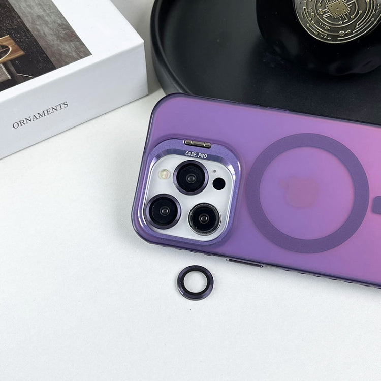 For iPhone 14 Pro Max MagSafe Lens Holder PC Hybrid TPU Phone Case(Purple) - iPhone 14 Pro Max Cases by PMC TechLife | Online Shopping South Africa | PMC TechLife