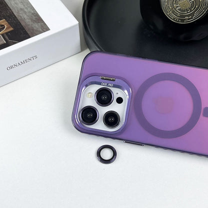 For iPhone 13 Pro MagSafe Lens Holder PC Hybrid TPU Phone Case(Purple) - iPhone 13 Pro Cases by PMC Jewellery | Online Shopping South Africa | PMC Jewellery