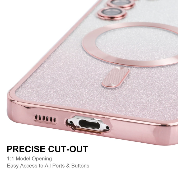 For Samsung Galaxy S24+ 5G ENKAY Hat-Prince Magnetic Glitter Plated TPU Phone Case with Lens Film(Silver) - Galaxy S24+ 5G Cases by ENKAY | Online Shopping South Africa | PMC Jewellery | Buy Now Pay Later Mobicred