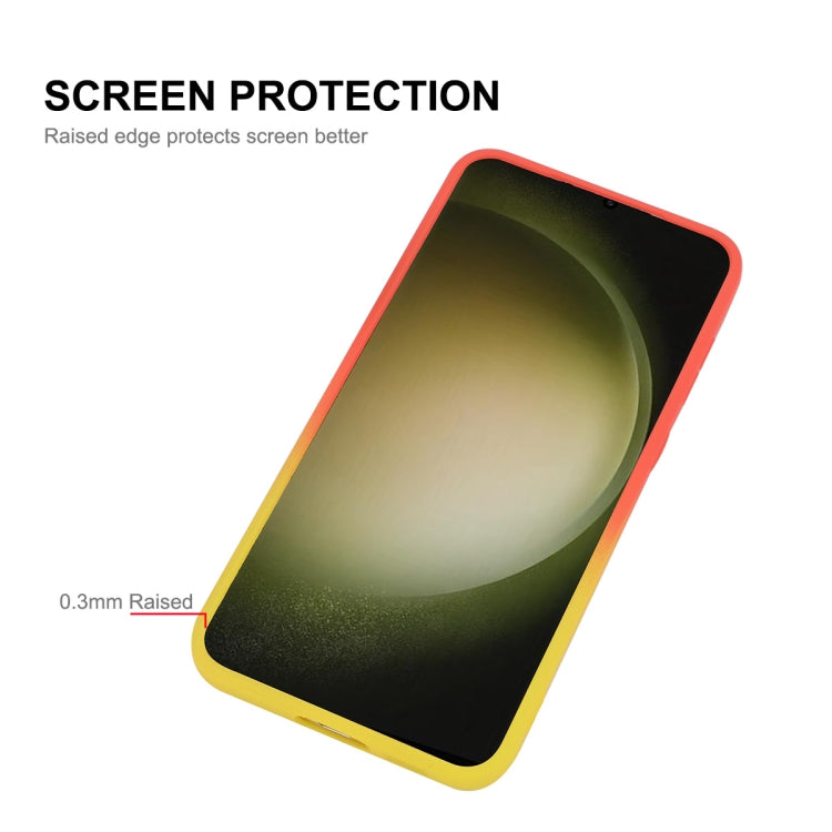 For Samsung Galaxy S23 5G ENKAY Hat-Prince MagSafe Rainbow Gradient Silicone Phone Case with Lens Film(Green Blue) - free shipping - PMC TechLife - Order now!