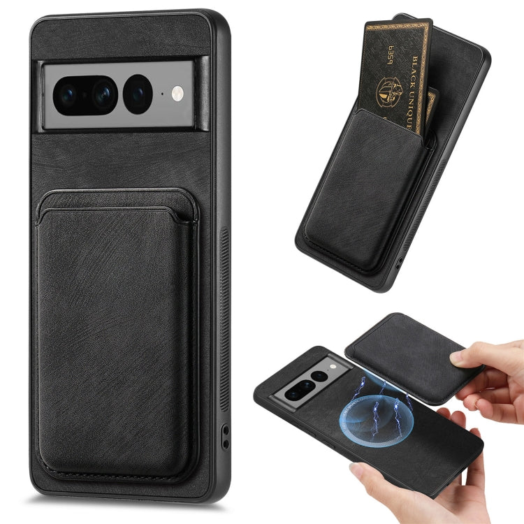 For Google Pixel 7 Pro Retro Leather Card Bag Magnetic Phone Case(Black) - Google Cases by PMC TechLife | Online Shopping South Africa | PMC TechLife