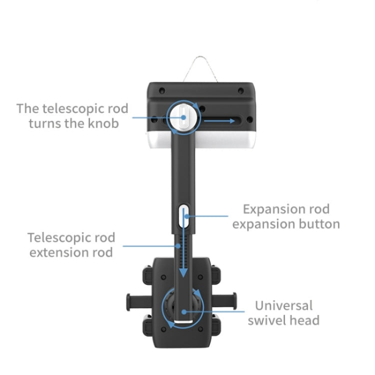 H23-8 New Multifunction Rearview Mirror Phone Holder Rotatable Retractable Phone Mount - Car Holders by PMC Jewellery | Online Shopping South Africa | PMC Jewellery | Buy Now Pay Later Mobicred