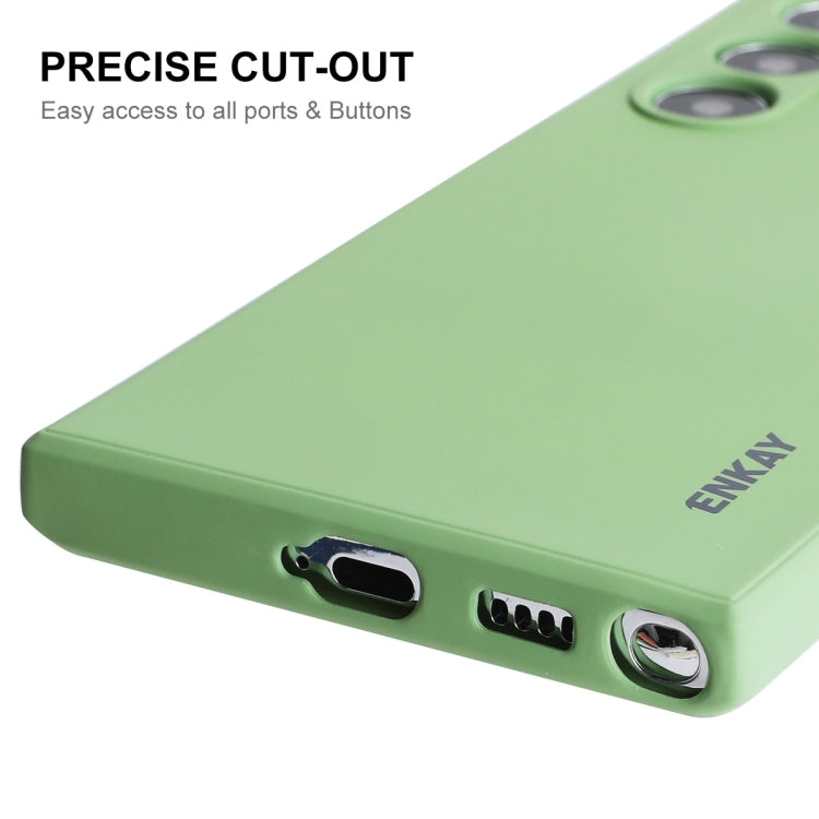 For Samsung Galaxy S25 Ultra 5G ENKAY Liquid Silicone Soft Shockproof Phone Case(Dark Green) - Galaxy S25 Ultra 5G Cases by ENKAY | Online Shopping South Africa | PMC Jewellery | Buy Now Pay Later Mobicred