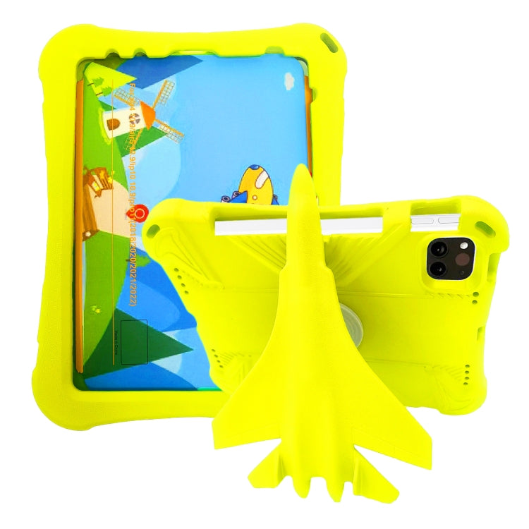 For iPad Air 11 2024 360 Rotation Aircraft Holder EVA Shockproof Tablet Case(Yellow) - iPad Air 11 2024 Cases by PMC TechLife | Online Shopping South Africa | PMC TechLife | Buy Now Pay Later Mobicred