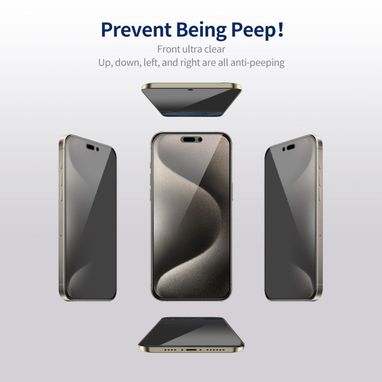 For iPhone 15 Pro Max 5pcs ENKAY Hat-Prince 360 Degree Anti-peeping Privacy Full Screen Tempered Glass Film - iPhone 15 Pro Max Tempered Glass by ENKAY | Online Shopping South Africa | PMC Jewellery | Buy Now Pay Later Mobicred