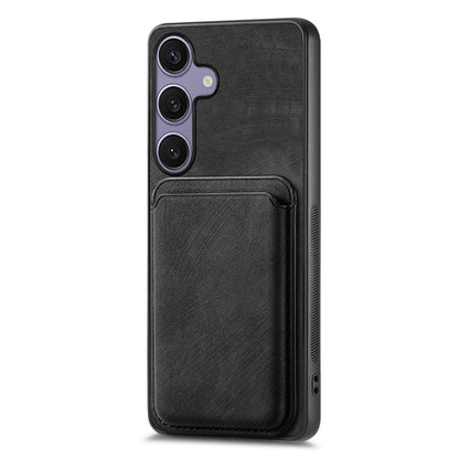 For Samsung Galaxy S25+ 5G Retro Leather Card Bag Magnetic Phone Case(Black) - Galaxy S25+ 5G Cases by PMC Jewellery | Online Shopping South Africa | PMC Jewellery | Buy Now Pay Later Mobicred