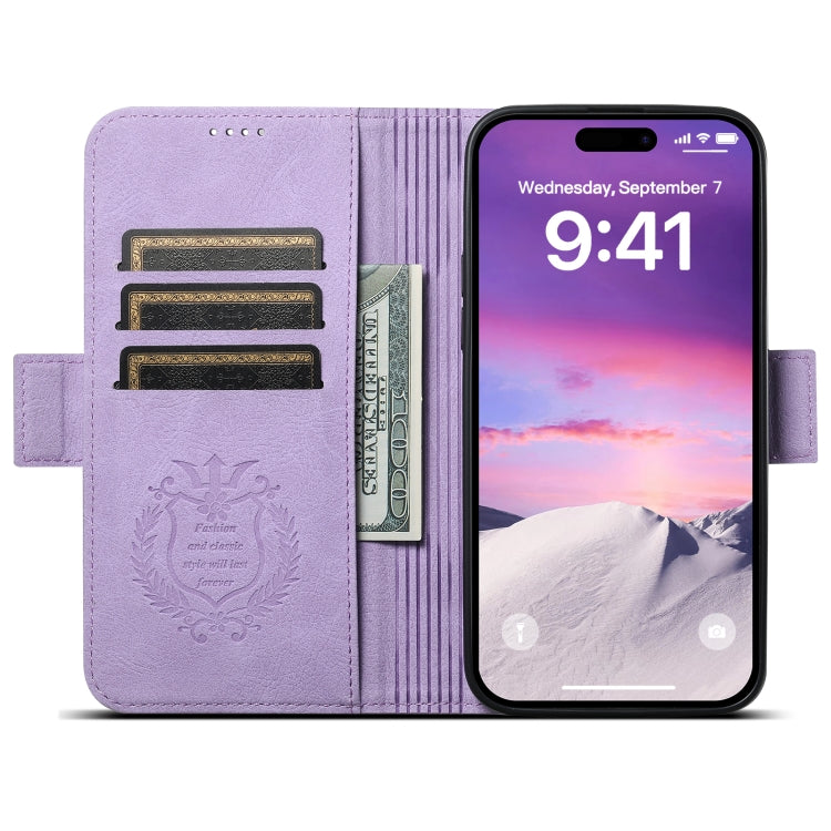 For iPhone 12 Pro Max SUTENI J07 Multifunctional Horizontal Flip Magsafe Leather Phone Case(Purple) - iPhone 12 Pro Max Cases by Suteni | Online Shopping South Africa | PMC Jewellery | Buy Now Pay Later Mobicred