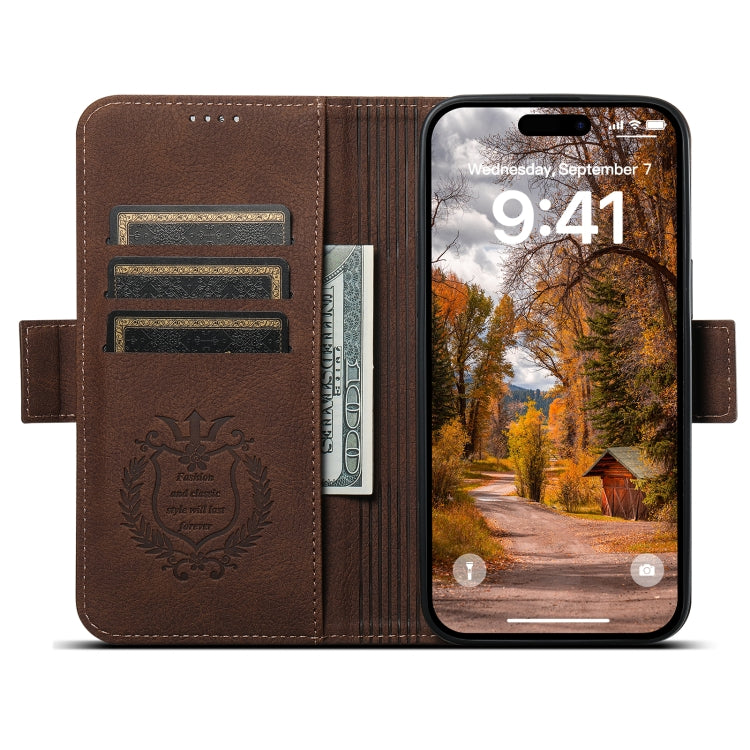 For iPhone 14 Pro Max SUTENI J07 Multifunctional Horizontal Flip Magsafe Leather Phone Case(Brown) - free shipping - PMC Jewellery - Order now!