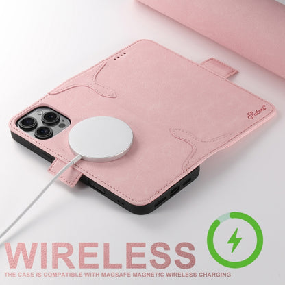 For iPhone 16 SUTENI J07 Multifunctional Horizontal Flip Magsafe Leather Phone Case(Pink) - iPhone 16 Cases by Suteni | Online Shopping South Africa | PMC Jewellery | Buy Now Pay Later Mobicred