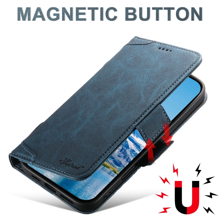 For iPhone 16 Pro SUTENI J07 Multifunctional Horizontal Flip Magsafe Leather Phone Case(Blue) - iPhone 16 Pro Cases by Suteni | Online Shopping South Africa | PMC Jewellery | Buy Now Pay Later Mobicred