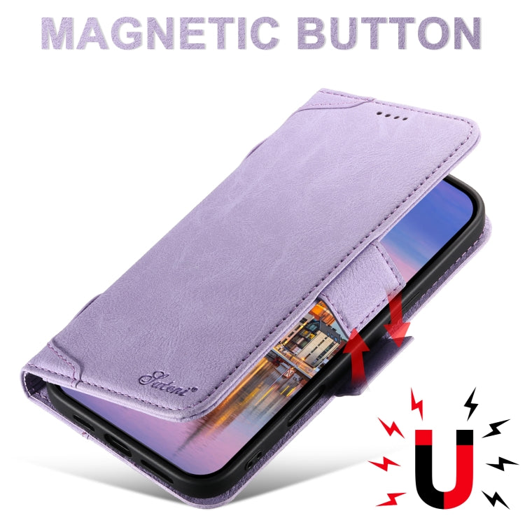 For iPhone 16 Plus SUTENI J07 Multifunctional Horizontal Flip Magsafe Leather Phone Case(Purple) - iPhone 16 Plus Cases by Suteni | Online Shopping South Africa | PMC Jewellery | Buy Now Pay Later Mobicred