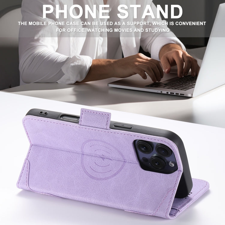 For iPhone 16 Plus SUTENI J07 Multifunctional Horizontal Flip Magsafe Leather Phone Case(Purple) - iPhone 16 Plus Cases by Suteni | Online Shopping South Africa | PMC Jewellery | Buy Now Pay Later Mobicred