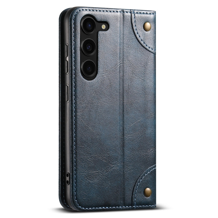 For Samsung Galaxy S24+ 5G Suteni Baroque Calf Texture Buckle Wallet Leather Phone Case(Blue) - Galaxy S24+ 5G Cases by Suteni | Online Shopping South Africa | PMC Jewellery | Buy Now Pay Later Mobicred