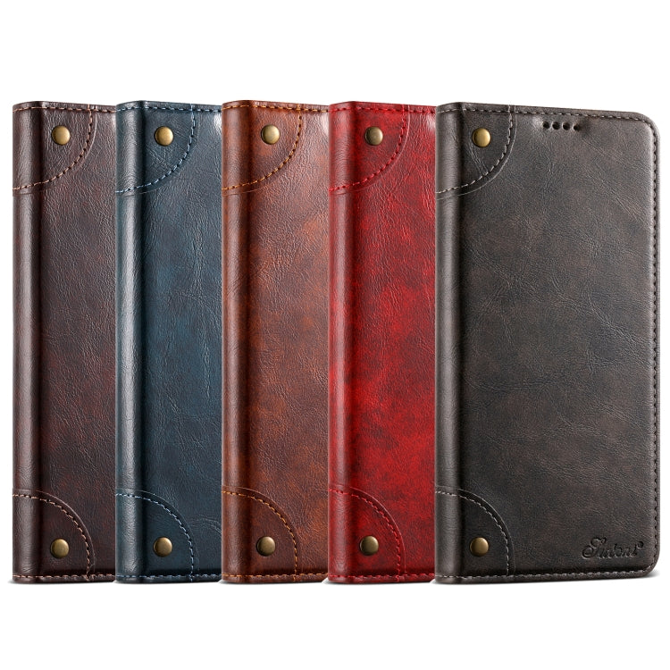 For Samsug Galaxy S24 Ultra 5G Suteni Baroque Calf Texture Buckle Wallet Leather Phone Case(Red) - Galaxy S24 Ultra 5G Cases by Suteni | Online Shopping South Africa | PMC Jewellery | Buy Now Pay Later Mobicred