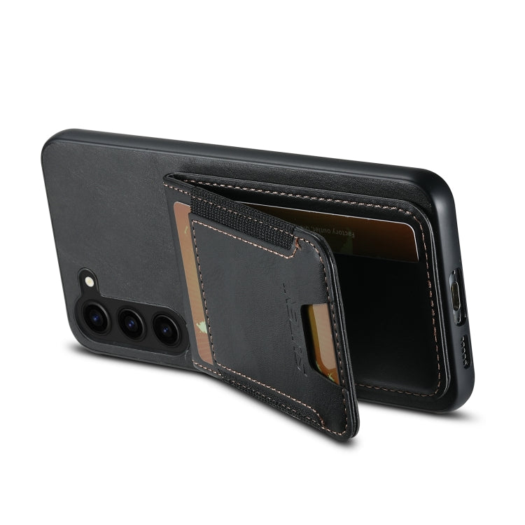 For Samsung Galaxy S24+ 5G Suteni H03 Oil Wax Leather Wallet Stand Back Phone Case(Black) - Galaxy S24+ 5G Cases by Suteni | Online Shopping South Africa | PMC Jewellery | Buy Now Pay Later Mobicred